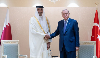 HH the Amir Sheikh Tamim bin Hamad Al-Thani met with HE President of the Republic of Turkiye Recep Tayyip Erdogan